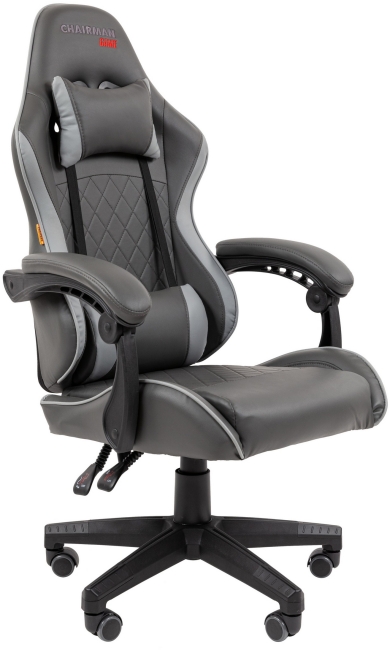 Игровое кресло CHAIRMAN CH28 экокожа черный-серый