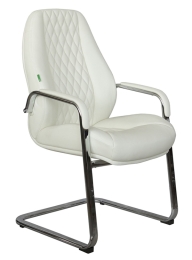 Конференц-кресло из натуральной кожи RIVA F385 Белое
