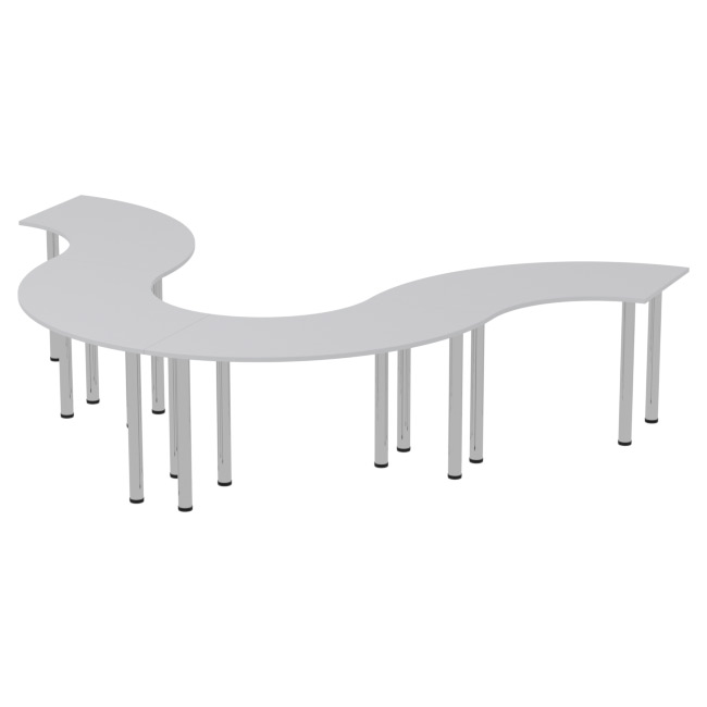 Стол для переговоров Составной 224/224/74 см цвет Серый