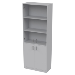 Офисный шкаф ШБ-3+А-5+С-19 прозр. цвет Серый 77/37/200 см