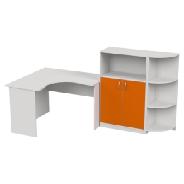 Комплект офисной мебели КП-10 цвет Белый+Оранж