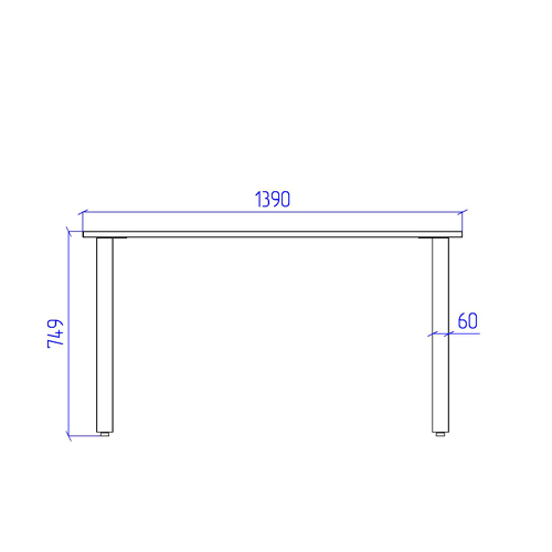 Стол на металлокаркасе СМП-42 цвет Венге 140/60/74,9 см