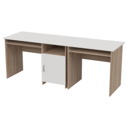 Офисный стол СК-21+СК-27 цвет Дуб сонома + Белый