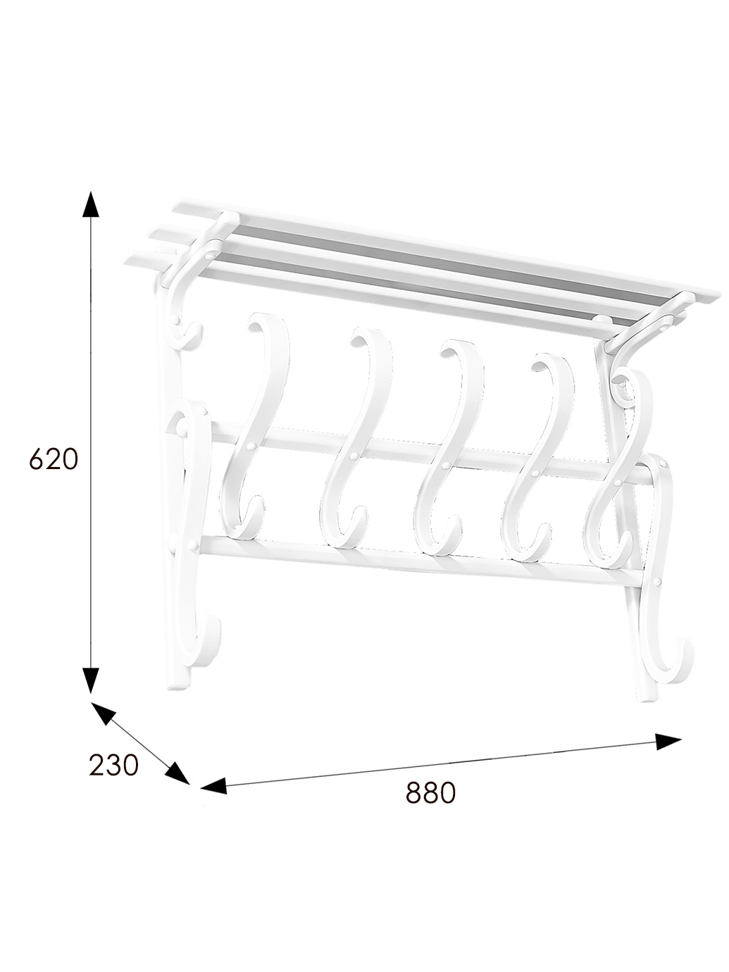 Вешалка настенная В 7Н белый
