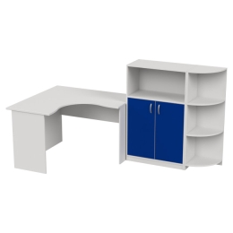 Комплект офисной мебели КП-10 цвет Белый+Синий
