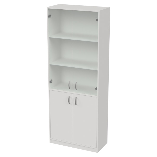 Офисный шкаф ШБ-3+А-5 матовый цвет Белый 77/37/200 см
