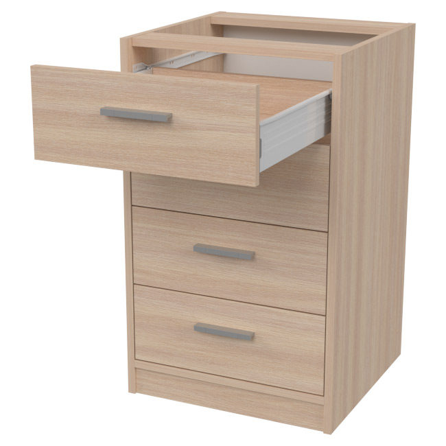 Офисная приставная тумба ТС-27+С-28М цвет Дуб Молочный 45/44/74 см