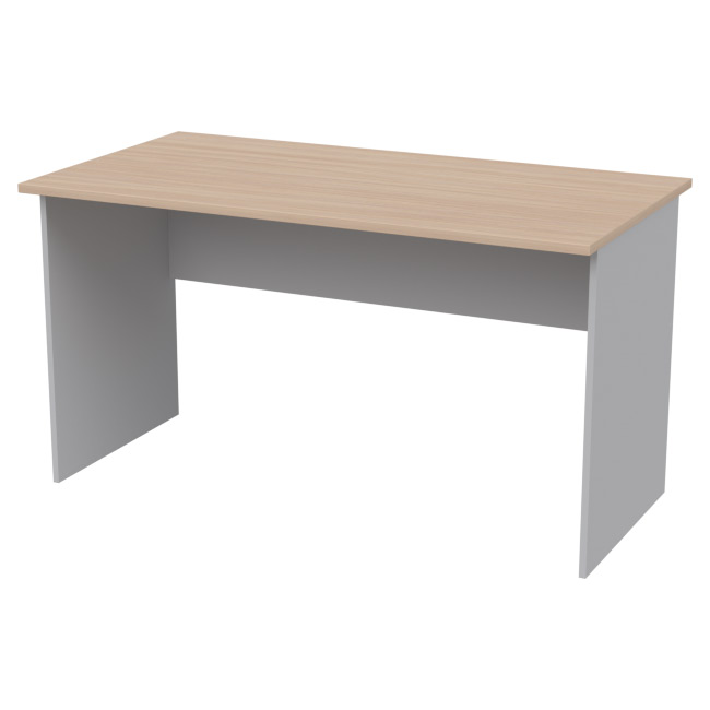 Офисный стол СТ-48 цвет Серый+Дуб Молочный 140/73/76
