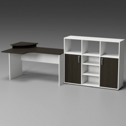 Комплект офисной мебели КП-9 цвет Белый+Венге