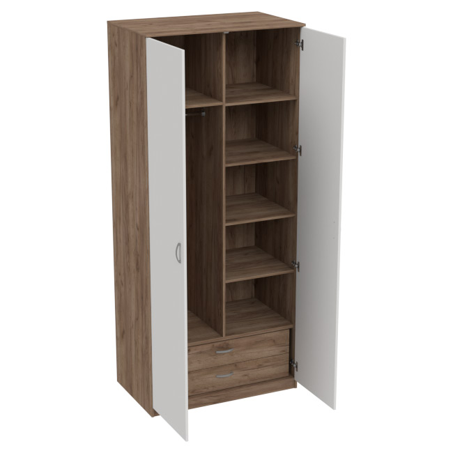 Шкаф для одежды ШО-63 цвет Дуб крафт+Белый 102/63/235 см