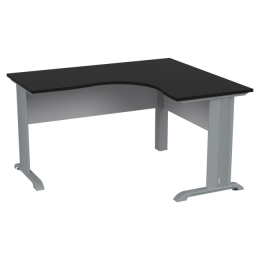 Угловой стол СТУ-36Л-М цвет Черный+Серый 140/120/74 см