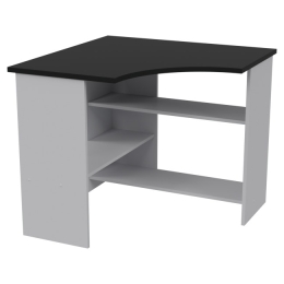 Угловой стол СТУ-21 цвет Серый+Черный 90/90/76 см