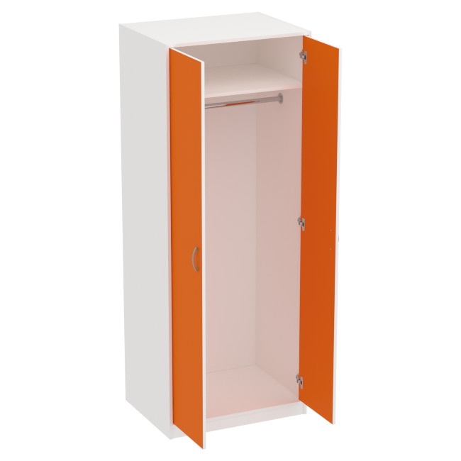 Шкаф для одежды ШО-6 цвет Белый+Оранж 77/58/200 см