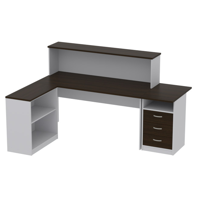 Комплект офисной мебели КП-12 цвет Серый+Венге