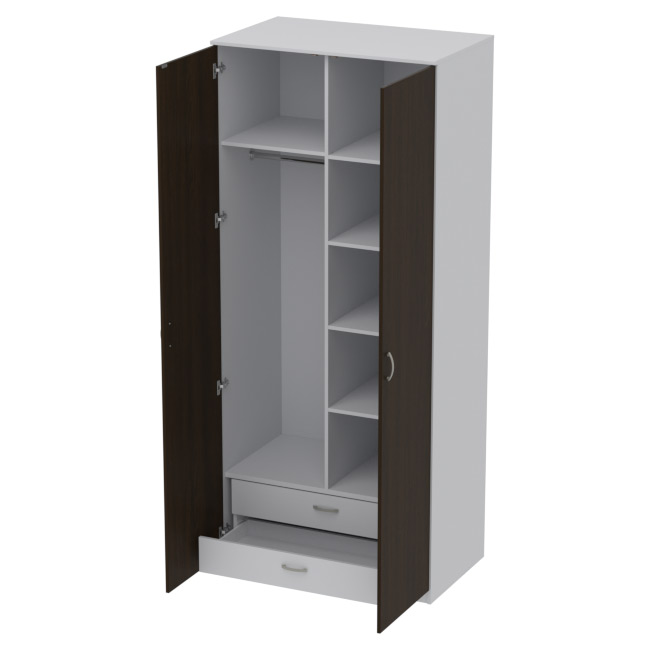 Шкаф для одежды ШО-63 цвет Серый+Венге 102/63/235 см