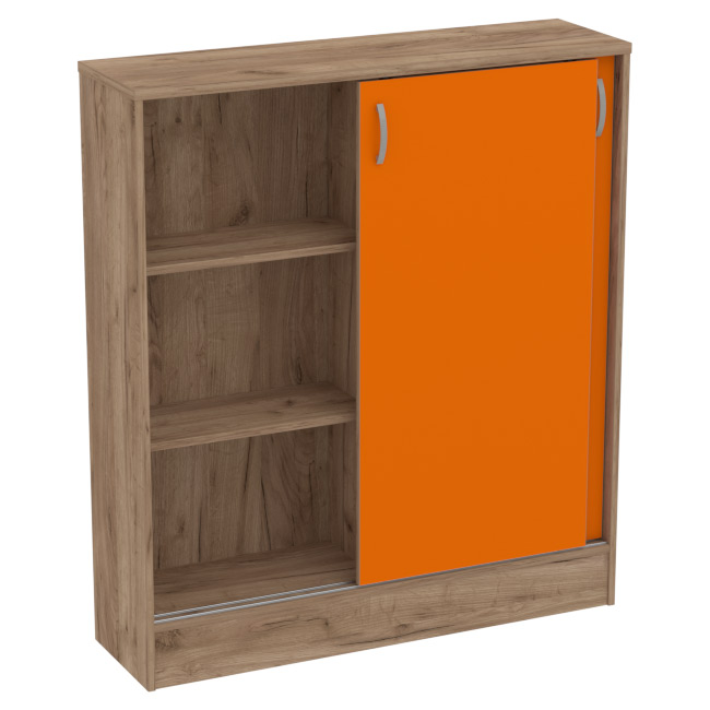 Офисный шкаф СДР-106 цвет Дуб Крафт+Оранж 106/30/120 см
