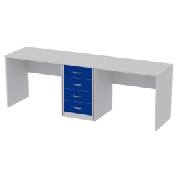 Офисный стол КП-СТ-41 цвет Серый + Синий