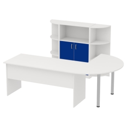 Комплект офисной мебели КП-13 цвет Белый+Синий