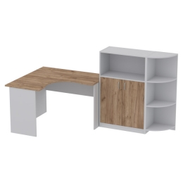 Комплект офисной мебели КП-10 цвет Серый+дуб крафт