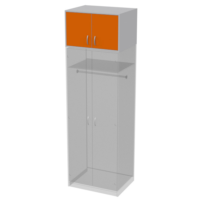 Антресоль  АН-06 цвет Серый+Оранжевый 77/58/48 см