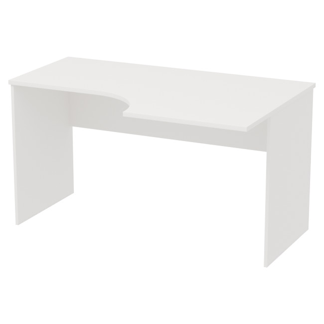 Офисный стол эргономичный белого цвета СТ-Л 140/90/76 см
