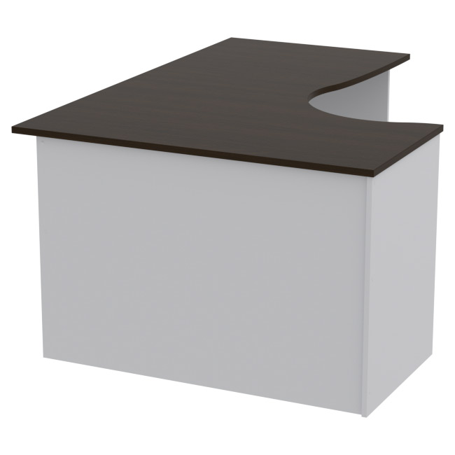 Офисный стол угловой СТУ-П цвет Серый+Венге 160/120/76