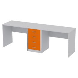 Офисный стол КП-СТ-41 цвет Серый+Оранж