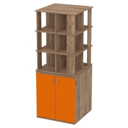 Офисный шкаф угловой ШУВ-3 цвет Дуб Крафт+Оранж 77/77/200 см