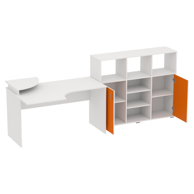 Комплект офисной мебели КП-9 цвет белый+оранж