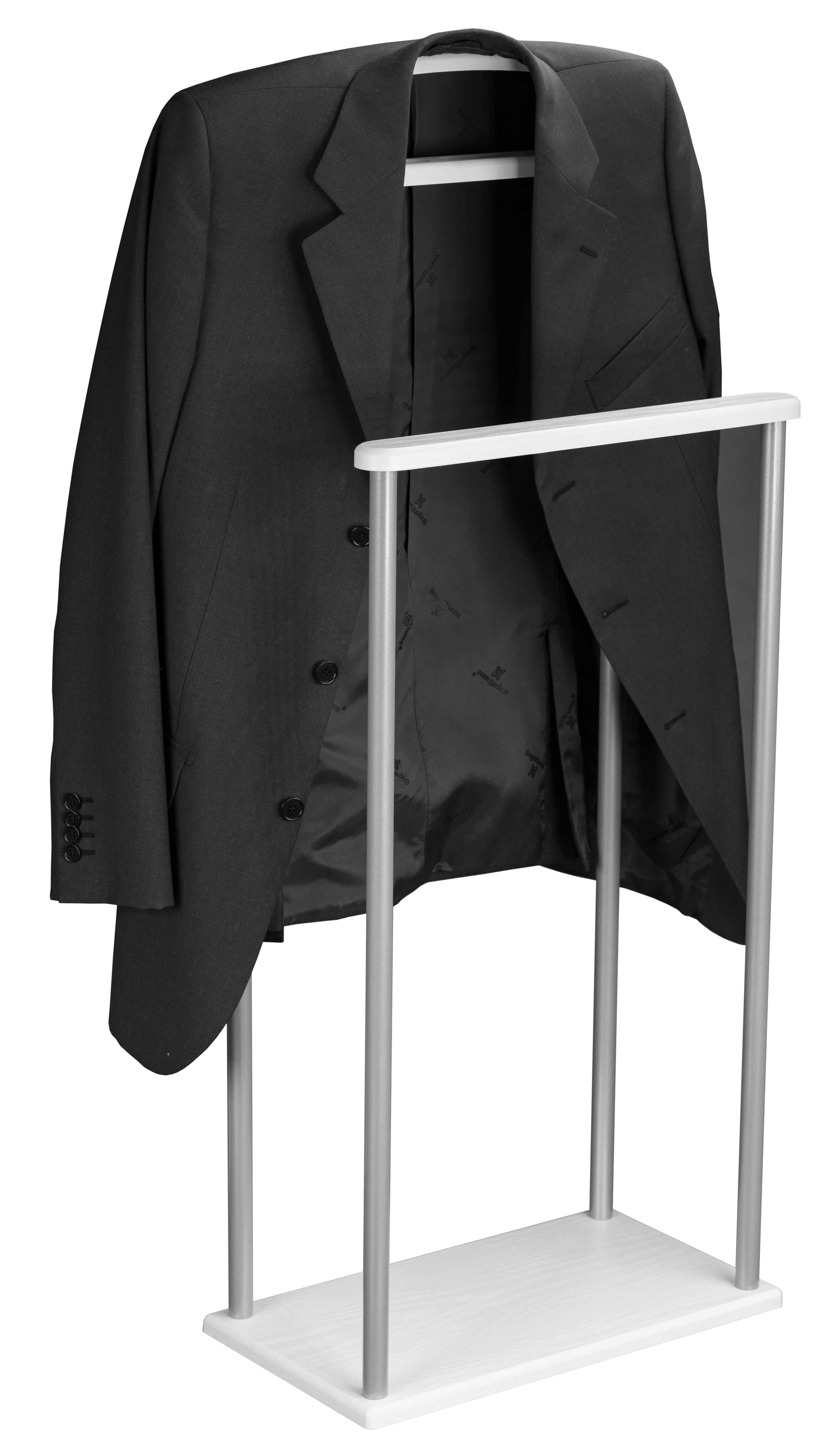 Вешалка костюмная Верис 4 металлик/белый