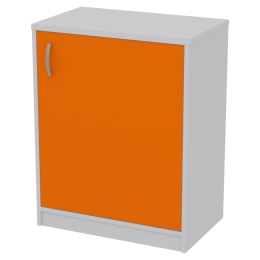 Офисный шкаф СБ-40+ДВ-40 цвет Серый+Оранж 60/37/76 см