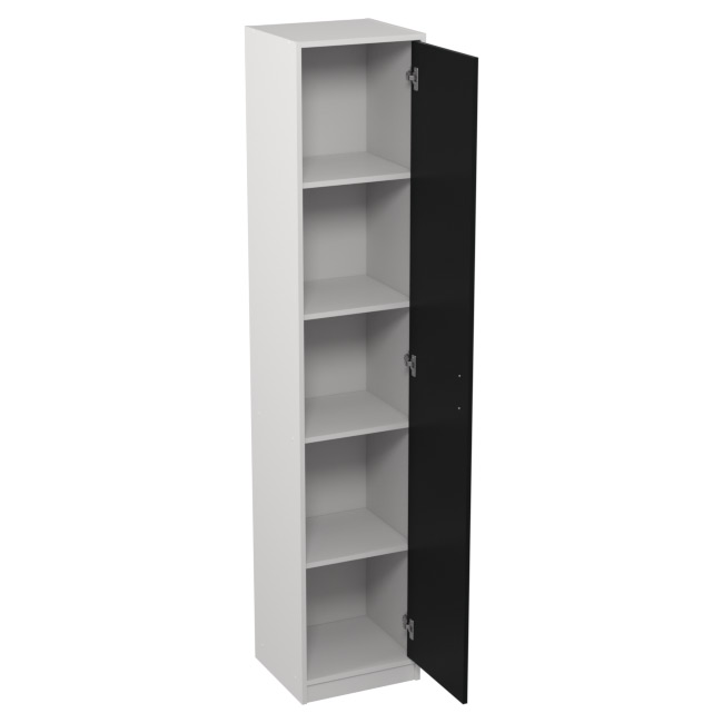 Шкаф для офиса СБ-2/З цвет Белый + Черный 40/37/200 см