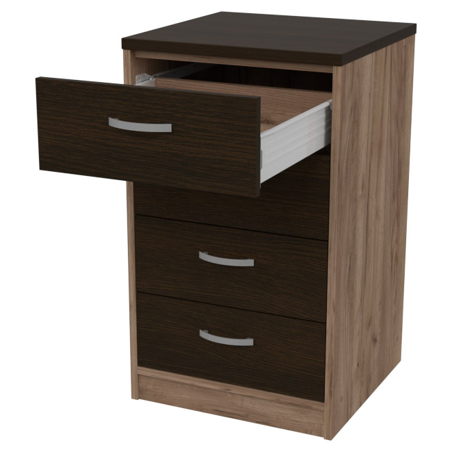Тумба с ящиками приставная ТС-27+С46 цвет Дуб Крафт + Венге 45/44/76 см