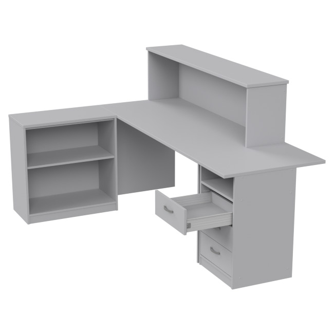 Комплект офисной мебели КП-12 цвет Светло-серый