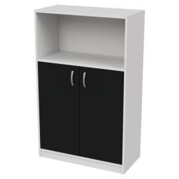 Офисный стеллаж СБ-63 цвет Белый + Черный 77/37/123 см