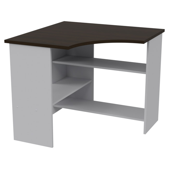 Угловой стол СТУ-21 цвет Серый+Венге 90/90/76 см