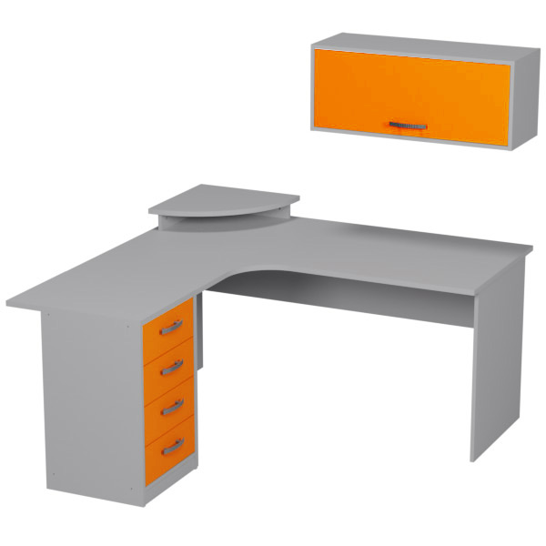 Комплект офисной мебели КП-17 цвет Серый+Оранж