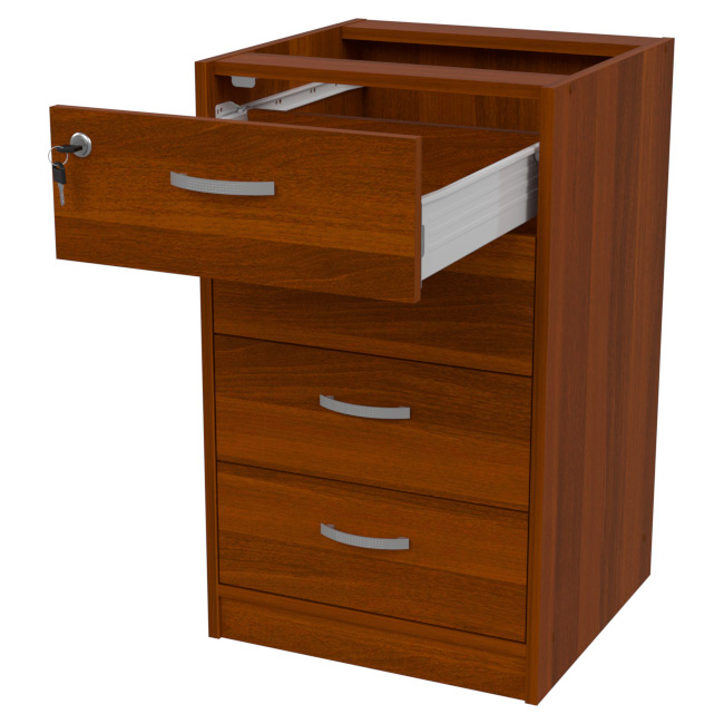 Офисная приставная тумба ТС-27 с замком цвет Орех Итальянский 45/44/74 см