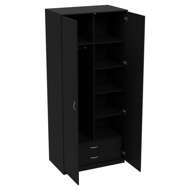 Шкаф для одежды ШО-63 цвет Чёрный 102/63/235 см