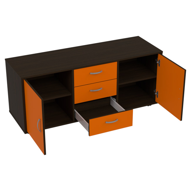 Греденция ТПР-12 цвет Венге+Оранж 135/45/60 см