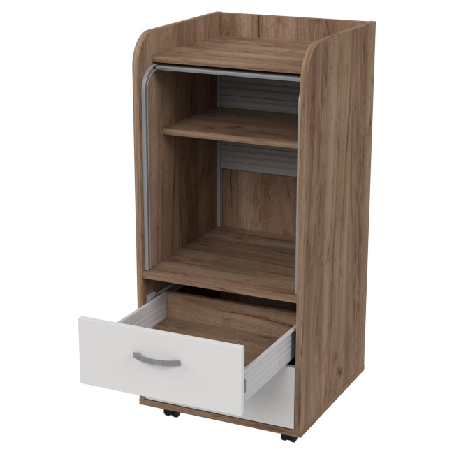 Тумба с жалюзи ТМЖ-2 цвет Дуб Крафт+Белый 45/46/103