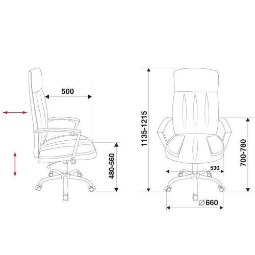 Кресло руководителя T-8000SL/BL+GR
