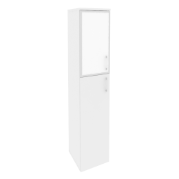 Шкаф высокий узкий левый O.SU-1.7 R L white Белый бриллиант 40/42/197