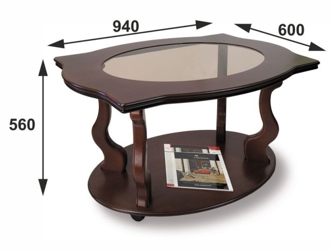 Стол журнальный Берже 3С Темно-коричневый