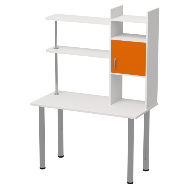 Компьютерный стол СКХ-9 цвет Белый+Оранжевый 120/60/176 см
