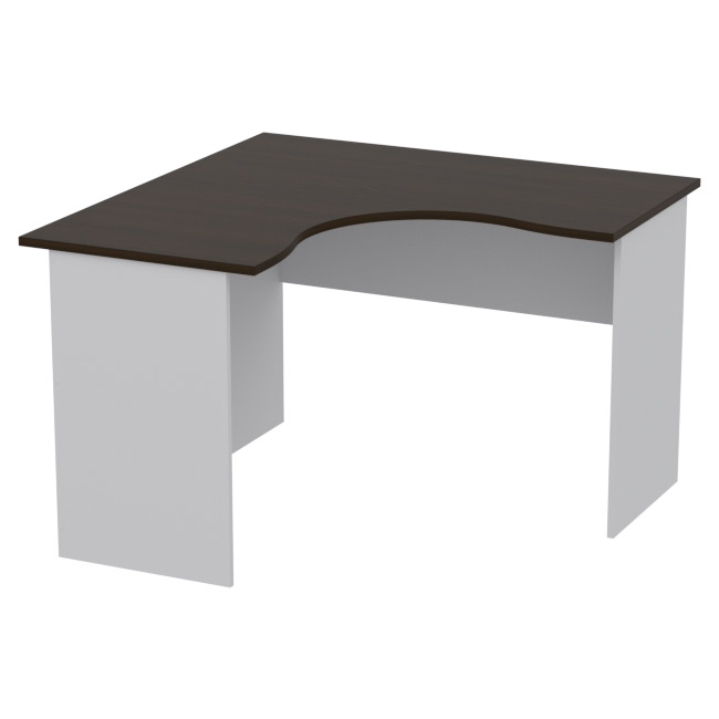 Офисный стол угловой СТУ-11 цвет серый+венге 120/120/76 см