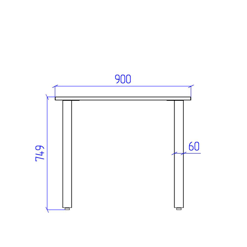 Стол на металлокаркасе СМП-41 цвет Венге 90/60/74,9 см