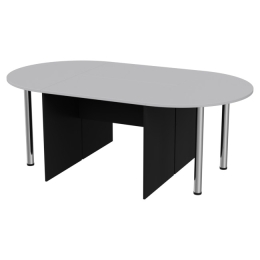 Стол для переговоров составной 210/120/76 Черный+Серый