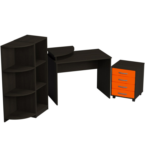 Комплект офисной мебели КП-23 цвет Венге+Оранж