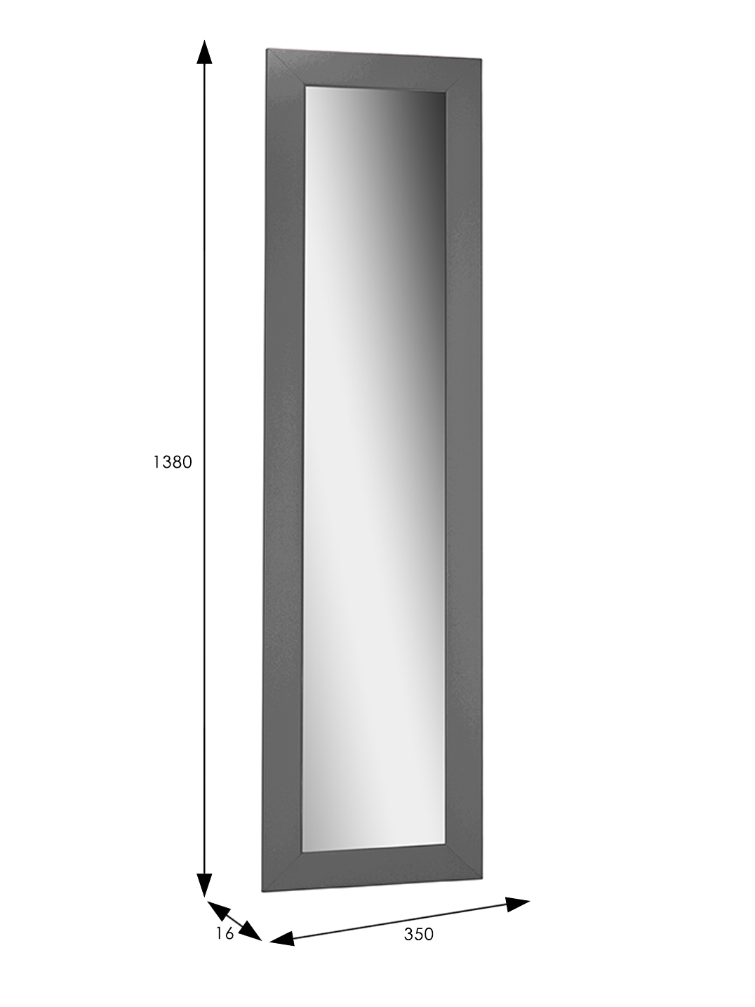 Зеркало настенное BeautyStyle 9 серый графит